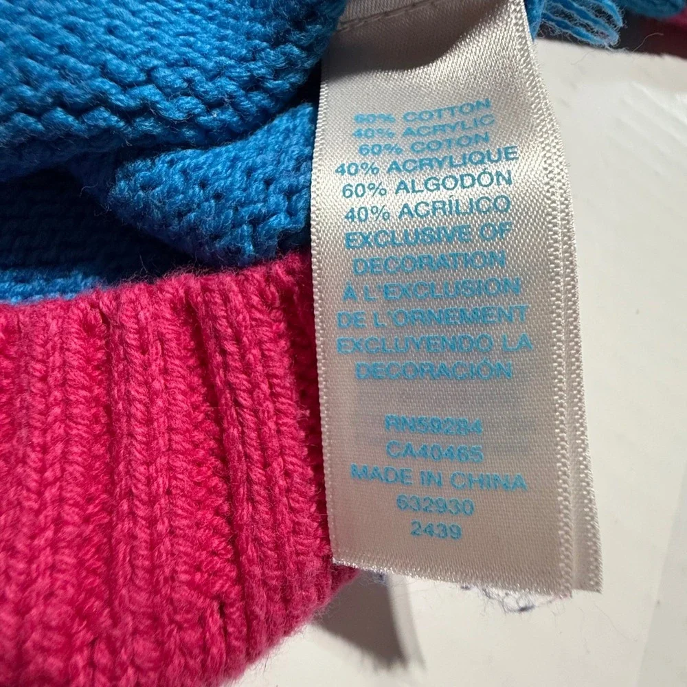 The Childrens Place Baby Girls Retro Striped Knit Sweater Pink Blue 3-6 Months